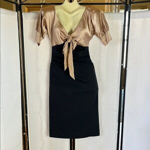 Diane Von Furstenberg Kitt Silk Satin Wool Pencil Dress